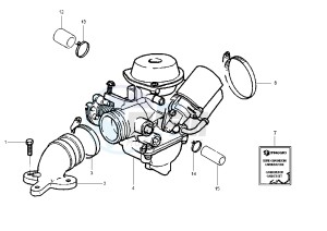 X9 125 drawing Caburetor Assy