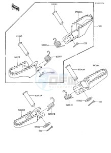 KDX 200 A [KDX200] (A1-A3) [KDX200] drawing FOOTRESTS