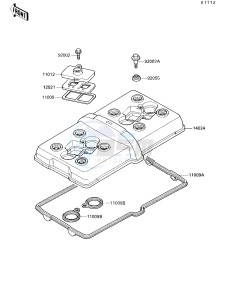 ZX 750 F [NINJA 750R] (F4) [NINJA 750R] drawing CYLINDER HEAD COVER