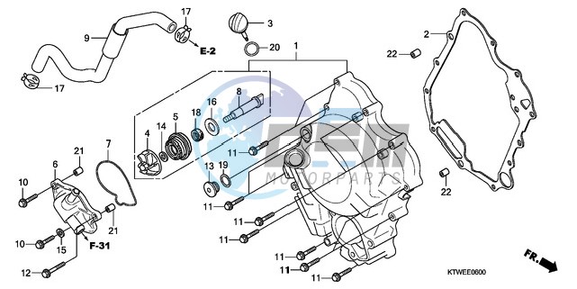 RIGHT CRANKCASE COVER/ WATER PUMP