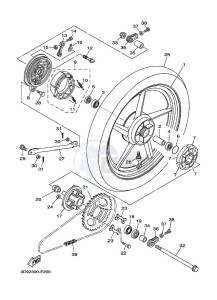 YBR125ESD (3D9B) drawing REAR WHEEL