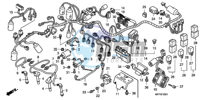 WIRE HARNESS/IGNITION COIL (CB1300S/CB1300SA)