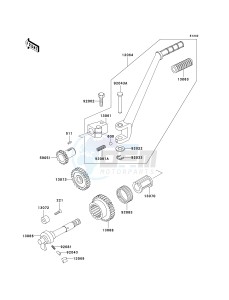 KH 125 M [2000] (M5-M9) drawing KICKSTARTER MECHANISM