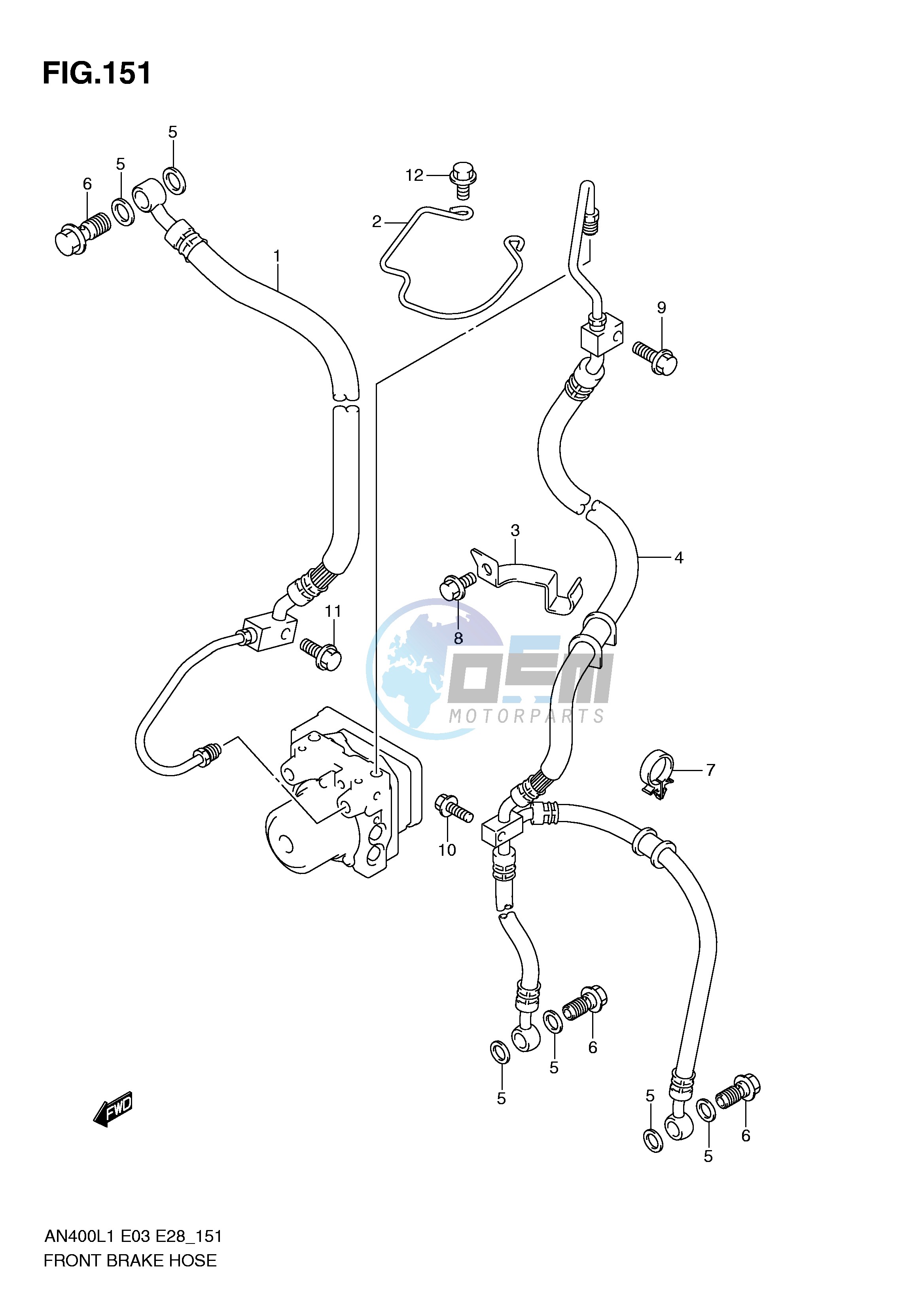 FRONT BRAKE HOSE (AN400ZAL1 E28)