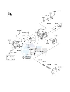 KVF 750 B (BRUTE FORCE 750 4X4I) (B6F-B7FA) B6F drawing CARBURETOR PARTS