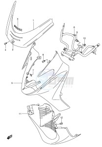 AN400 (E2) Burgman drawing FRONT LEG SHIELD (MODEL Y)