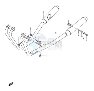 GSX600F (E2) Katana drawing MUFFLER (MODEL T)