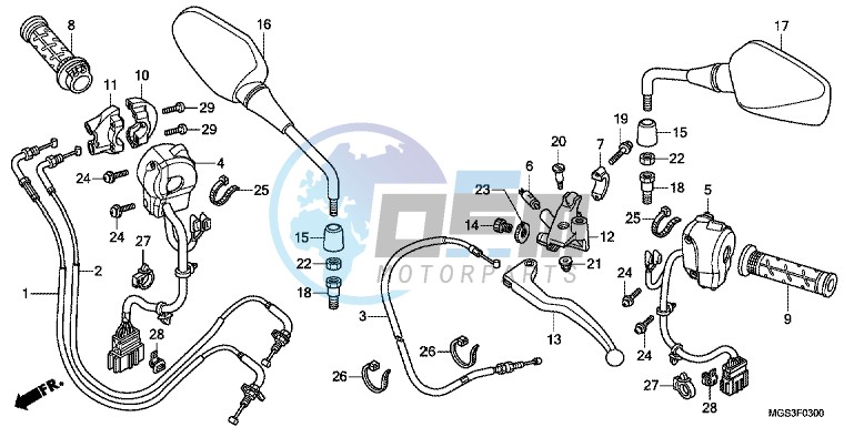 HANDLE LEVER/ SWITCH/ CABLE ( NC700X/ XA)