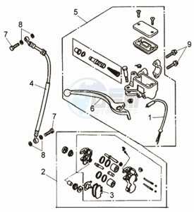 CELLO 50 45KMH drawing BRAKE LEVER / BRAKE CALIPER / BRAKE LINES