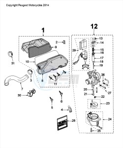 FIGHT 4 50 2T drawing CARBURETTOR