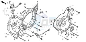 TRX500FA FOURTRAX FOREMAN drawing REAR CRANKCASE COVER