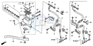 FES125A S-WING drawing FR. BRAKE MASTER CYLINDER (FES125)(FES150)