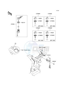 KSV 700 A [KFX 700] (A6F-A9F) A7F drawing IGNITION SWITCH