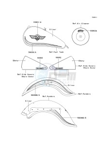 VN 800B [VULCAN 800 CLASSIC] (B6-B9) [VULCAN 800 CLASSIC] drawing DECALS-- M.P.SILVER- --- VN800-B9- --- CN- -