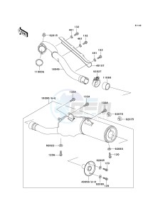 KLX 250 D [KLX250R] (D2-D4) [KLX250R] drawing MUFFLER-- S- -