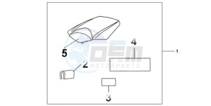 CBR1000RA9 Europe Direct - (ED / ABS TRI) drawing REAR SEAT COWL PEARL SIREN BLUE