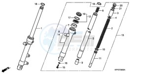 CBR125RW9 UK - (E) drawing FRONT FORK