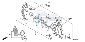 CB600FAA Europe Direct - (ED / ABS) drawing L. FRONT BRAKE CALIPER (CB600FA/FA3)