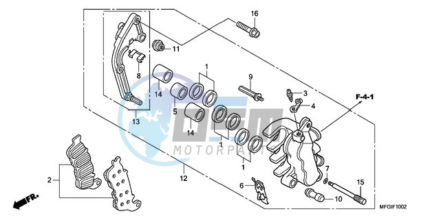 L. FRONT BRAKE CALIPER (CB600FA/FA3)