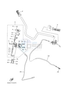 YFM700FWBD YFM70KPSJ KODIAK 700 EPS SPECIAL EDITION (B32D) drawing STEERING HANDLE & CABLE