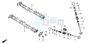 CBR900RR drawing CAMSHAFT/VALVE