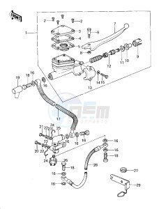 KZ 650 B (B1-B3) drawing FRONT MASTER CYLINDER -- KZ650-B2_B2A_B3- -