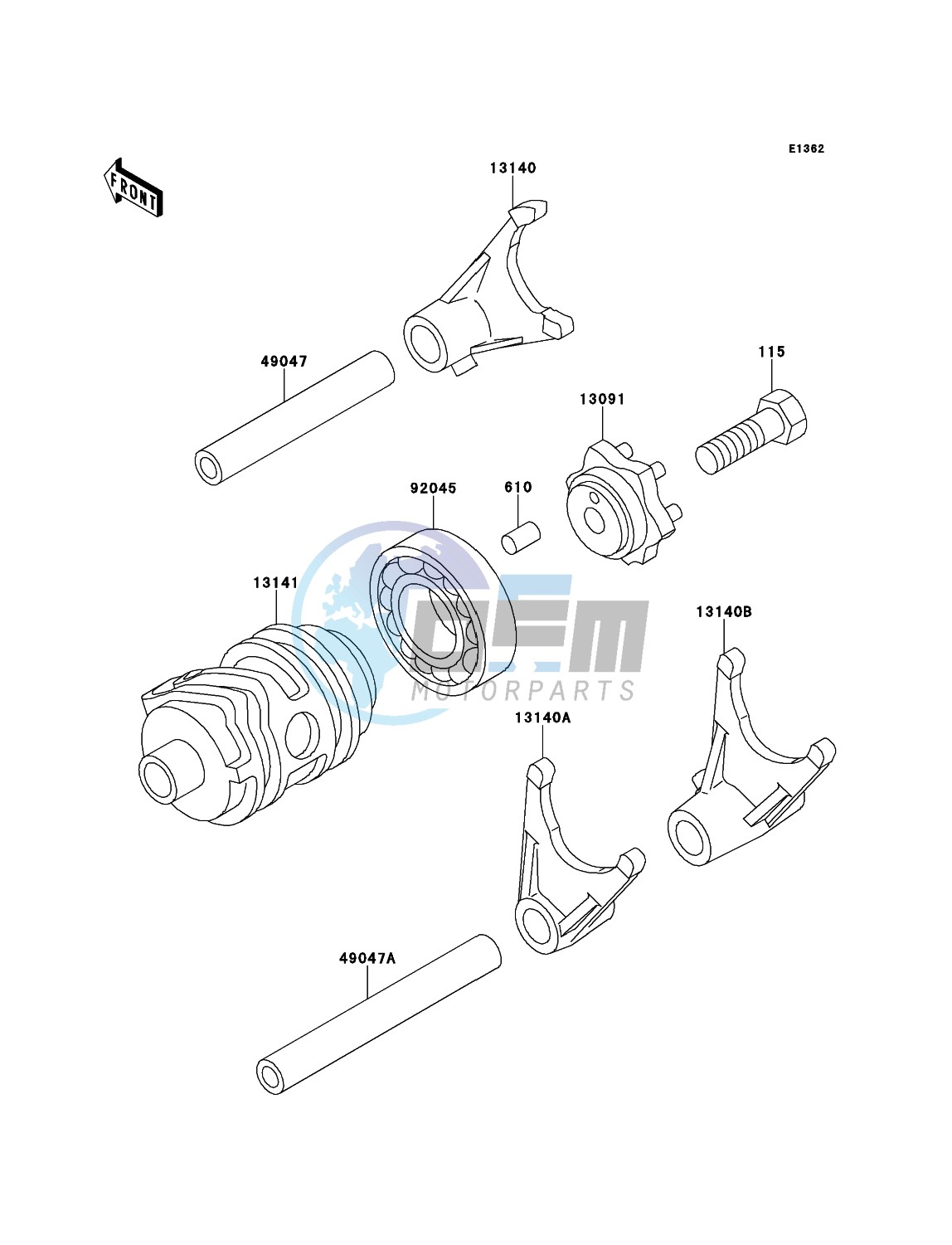 Gear Change Drum/Shift Fork(s)