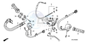 CBR1000RR9 UK - (E / MKH MME REP) drawing HANDLE LEVER/SWITCH/CABLE