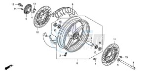 CB1300A CB1300SUPER FOUR drawing FRONT WHEEL