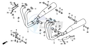 CB750F2 SEVEN FIFTY drawing EXHAUST MUFFLER