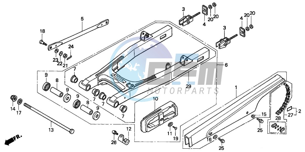 REAR SWINGARM/CHAIN CASE