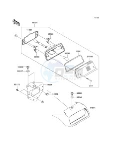 KSV 700 A [KFX 700] (A6F-A9F) A8F drawing TAILLIGHT-- S- -