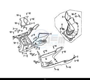 CROX 50 (45Km/h) (AE05WA-EU) (E4) (L8-M0) drawing FLOOR PANEL CENTER COVER