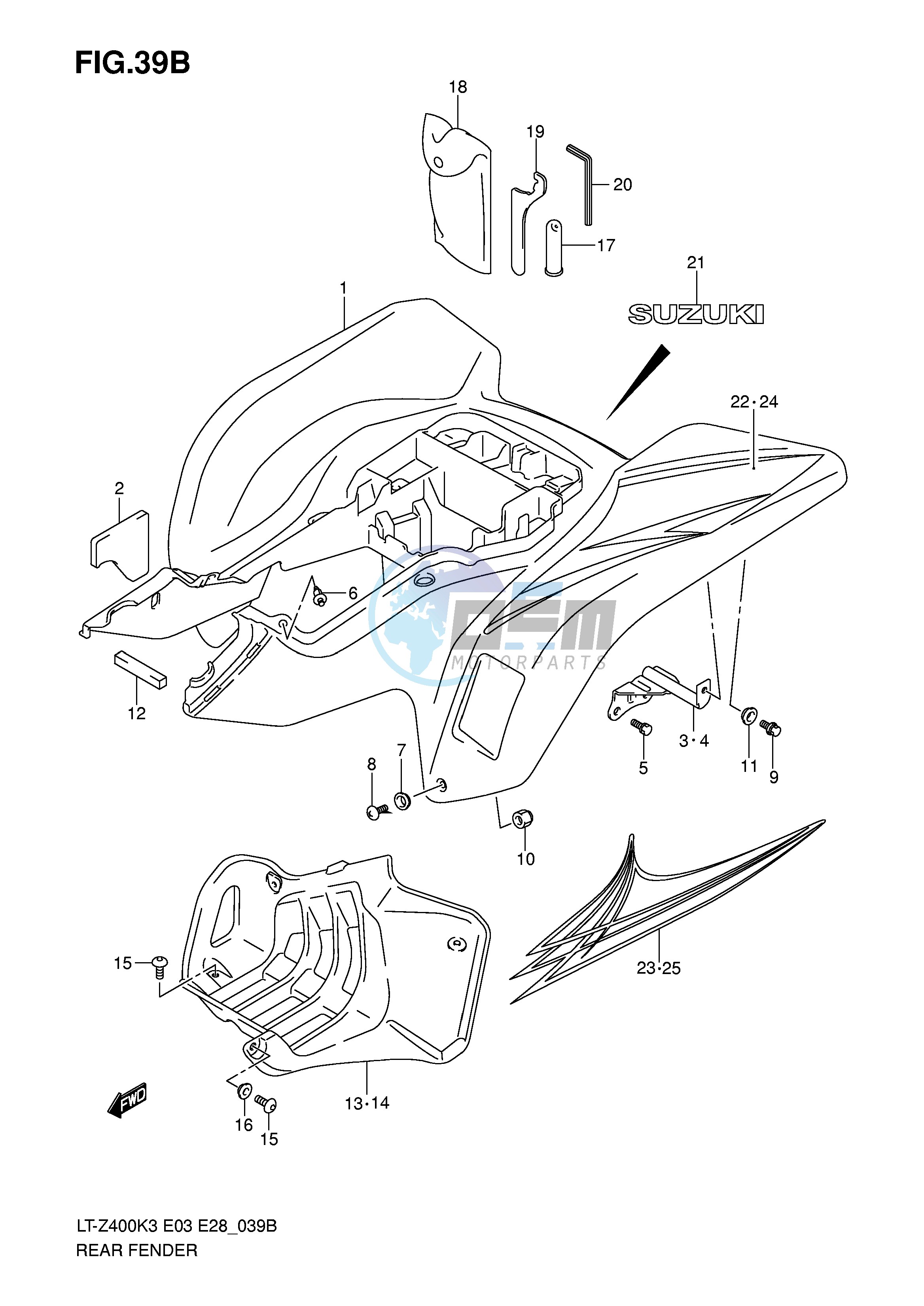 REAR FENDER (MODEL K7)