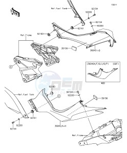 Z1000 ABS ZR1000GFF FR GB XX (EU ME A(FRICA) drawing Side Covers