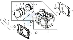 JOYRIDE 125 EVO L6 drawing CYLINDER WHITEH PISTON /  CILINDER HEAD GASKET / CILINDER BOTTOM GASKET