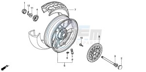 NTV650 drawing REAR WHEEL