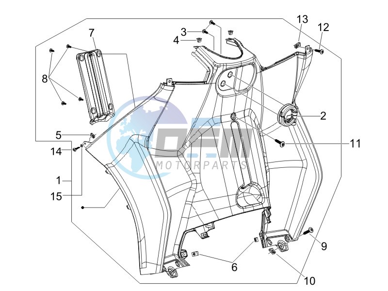 Front glove-box - Knee-guard panel