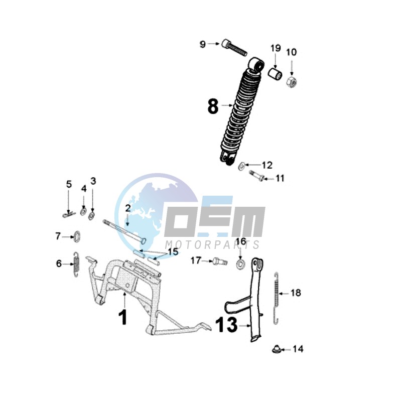 REAR SHOCK AND STAND