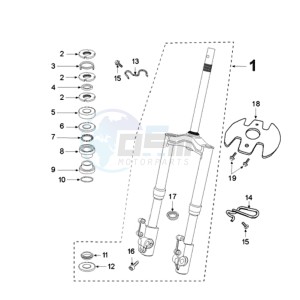 FIGHT 3 4T LE MANS drawing FRONT FORK / STEERINGHEAD