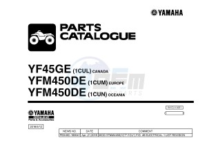 YFM450FWA YFM450DE GRIZZLY 450 IRS (1CUL 1CUM 1CUN) drawing .1-Front-Page