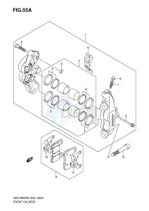 GSX-R600 (E2) drawing FRONT CALIPER (GSX-R600XK5 U2XK5 U3XK5)