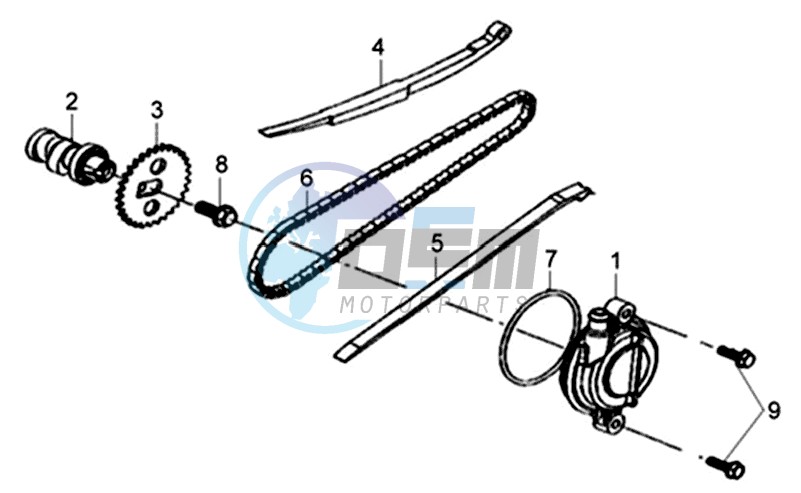 CYLINDER HEAD COVER / NOKKENAS CHAIN