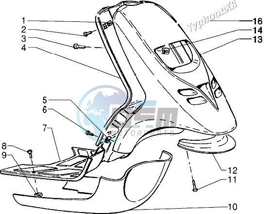 Front shield-Footboard-Spoiler