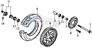 MEGALO 125 E2 drawing FRONT WHEEL