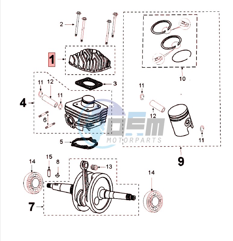 CRANKSHAFT AND CYLINDER CAST IRON