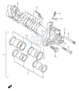 GSF1200 (E2) Bandit drawing FRONT CALIPER (GSF1200T V W X Y ST SV SW SX SY)