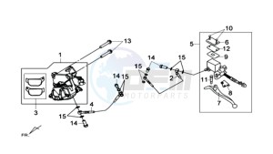 MAXSYM 600 I ABS drawing REAR BRAKE CALIPER / BRAKE MOUNT