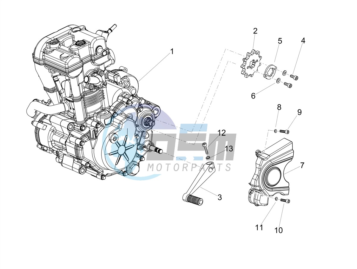 Engine-Completing part-Lever