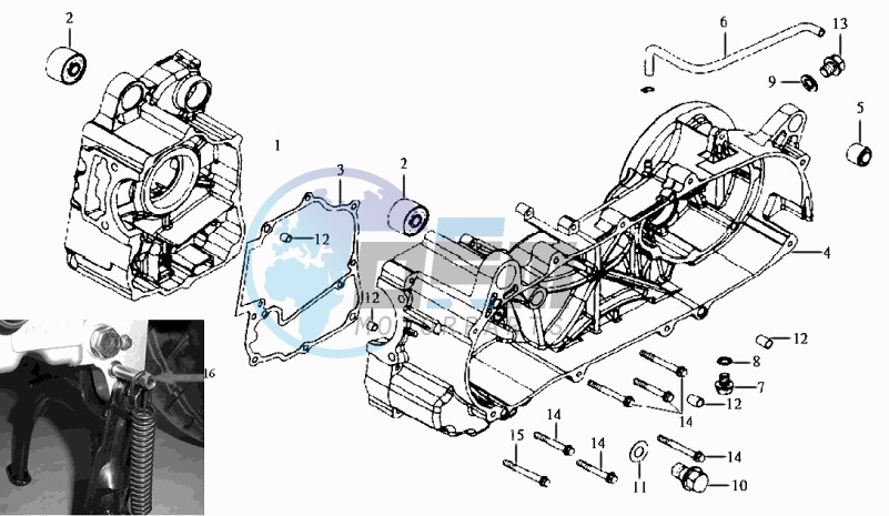 CRANKCASE RIGHT / START MOTOR